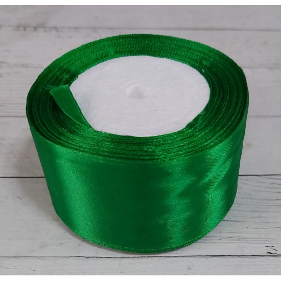 ОПТ Ленты атласные однотонные 5 см*25 ярдов цв. зеленый 19, цена за катушку